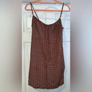 Pull & Bear Spaghetti Strap Dress, Brown & Pink